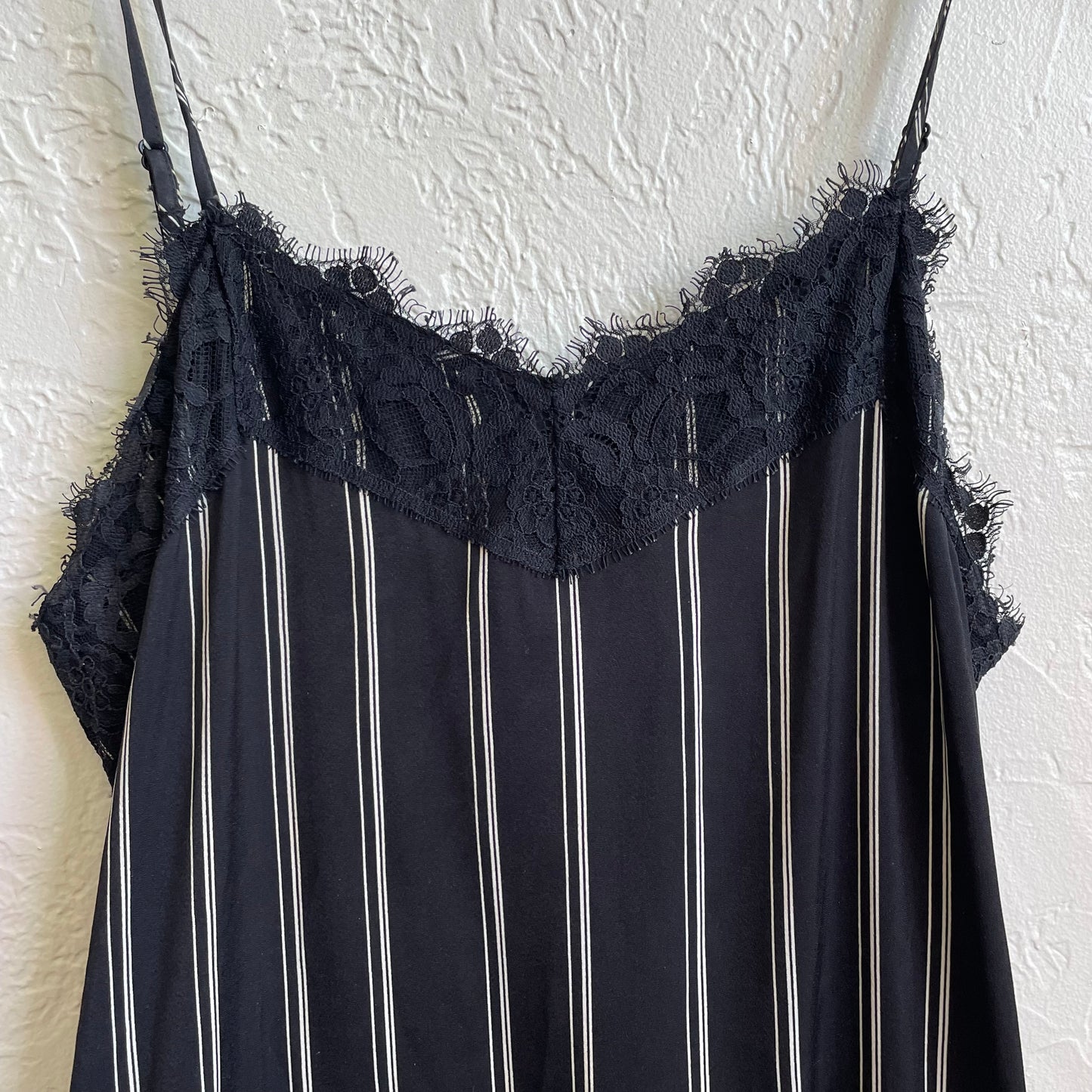 Black Slip Stripes Dress | Medium