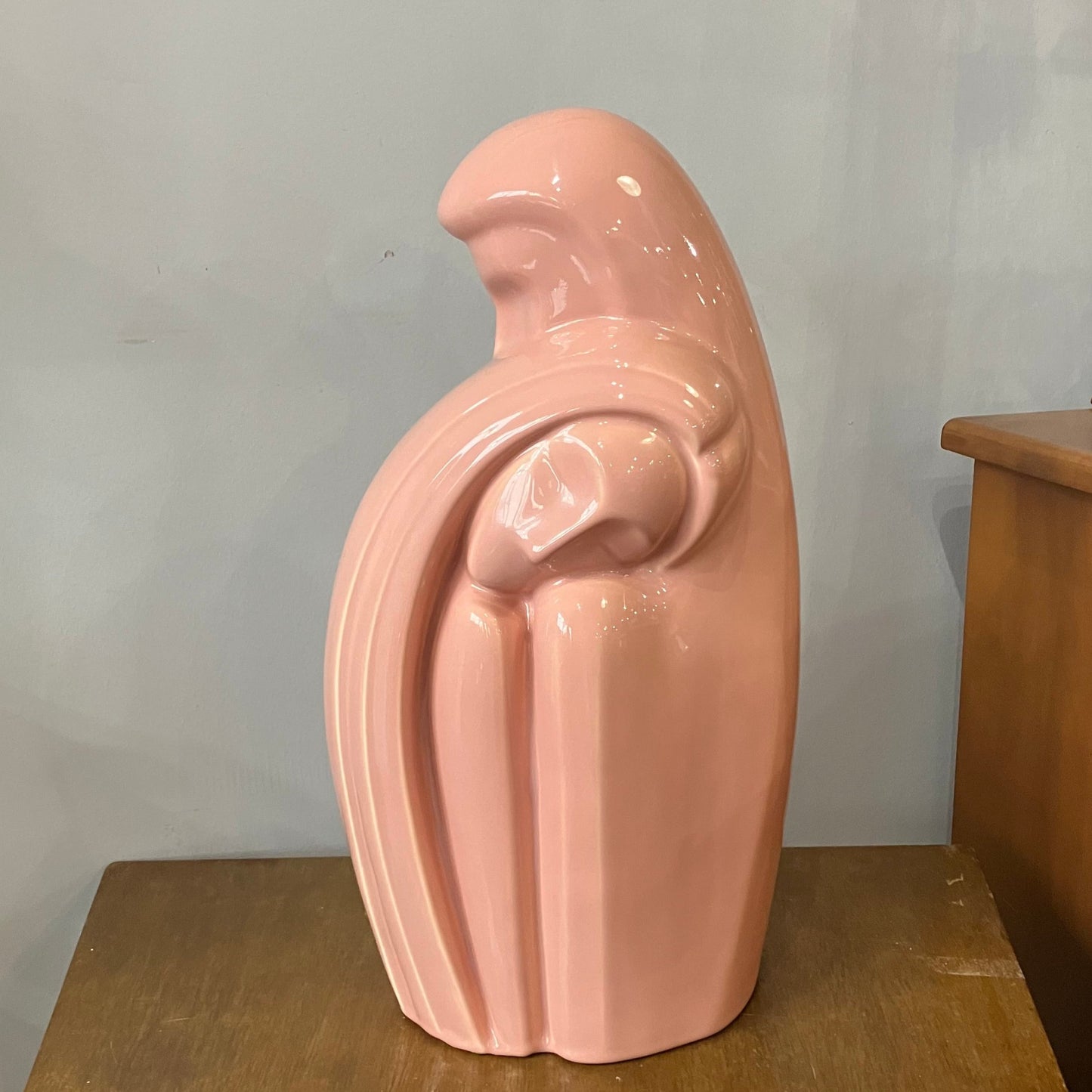 Haeger Pottery Lovers Embrace 6051 Statue Art Deco Large 18” Pink Vintage