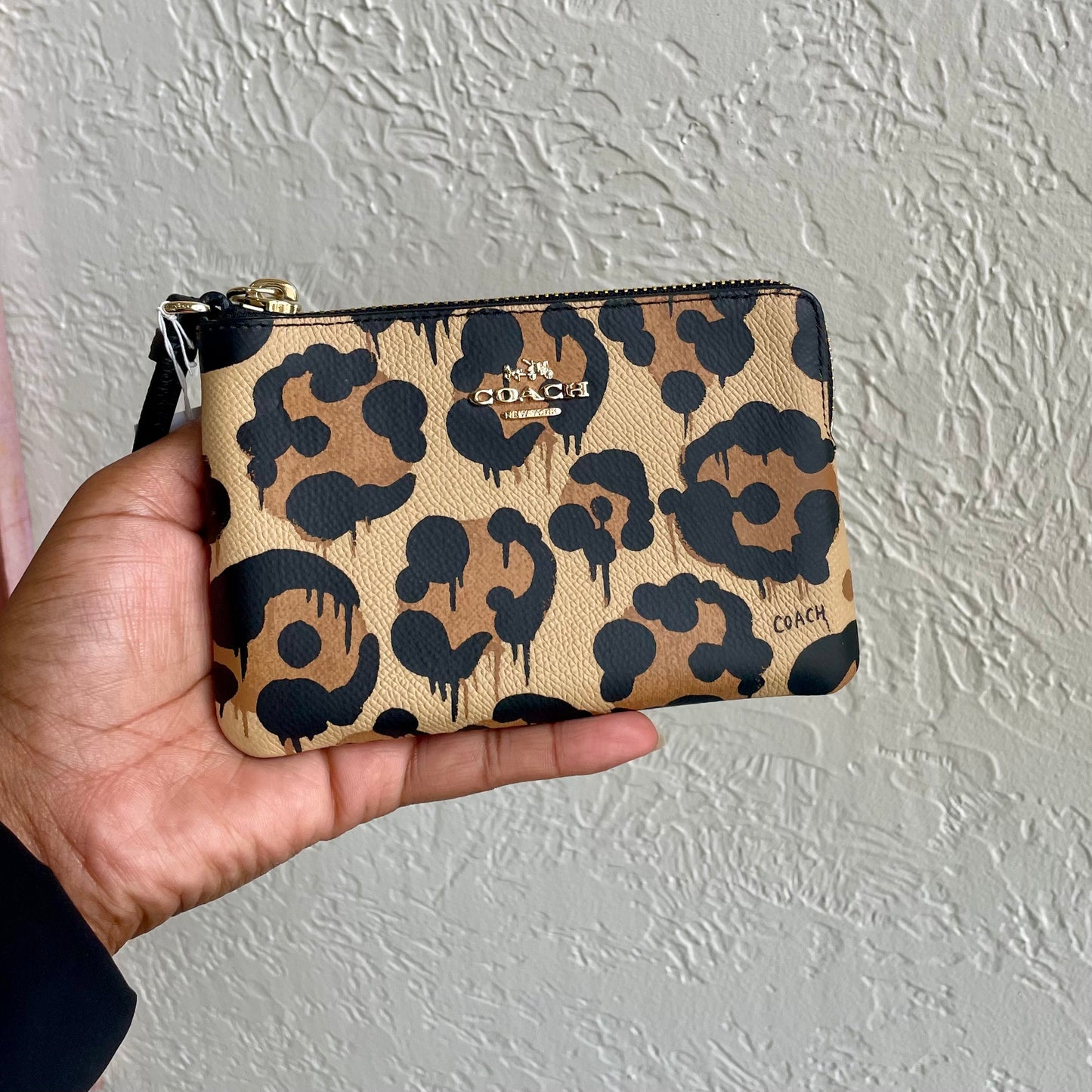 Coach x Baseman Corner Zip Wallet in Wild Beast Print