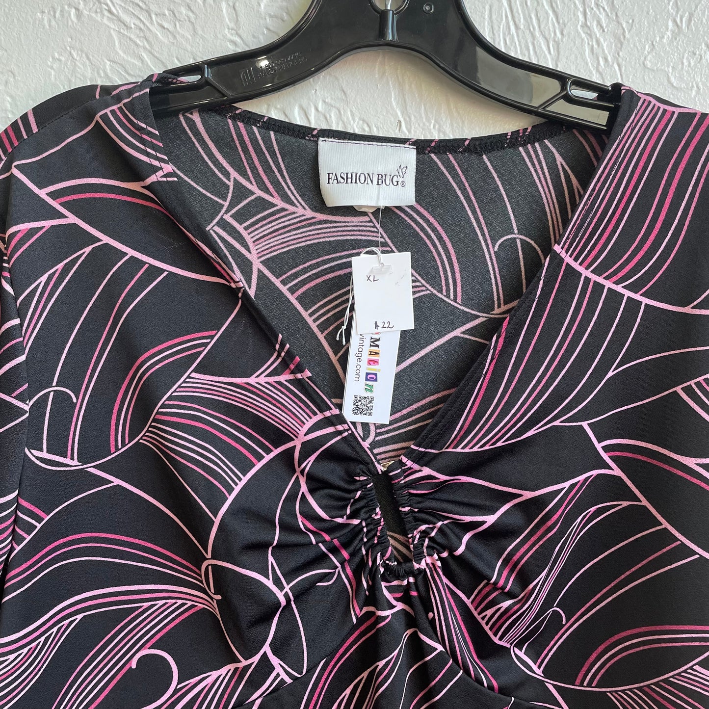 Woman's Pink & Black Blouse | XL