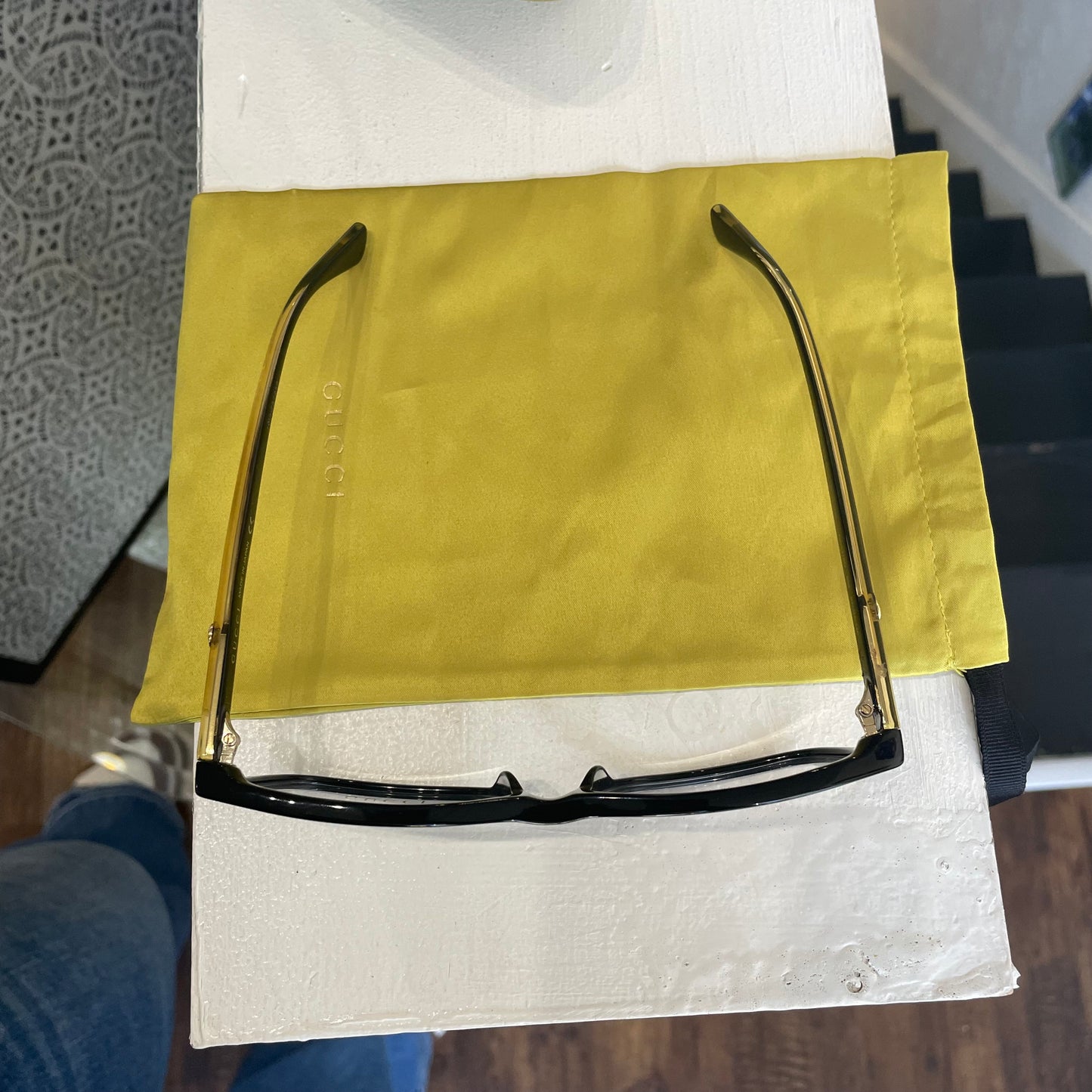 Gucci Havana Rectangular Eyeglasses