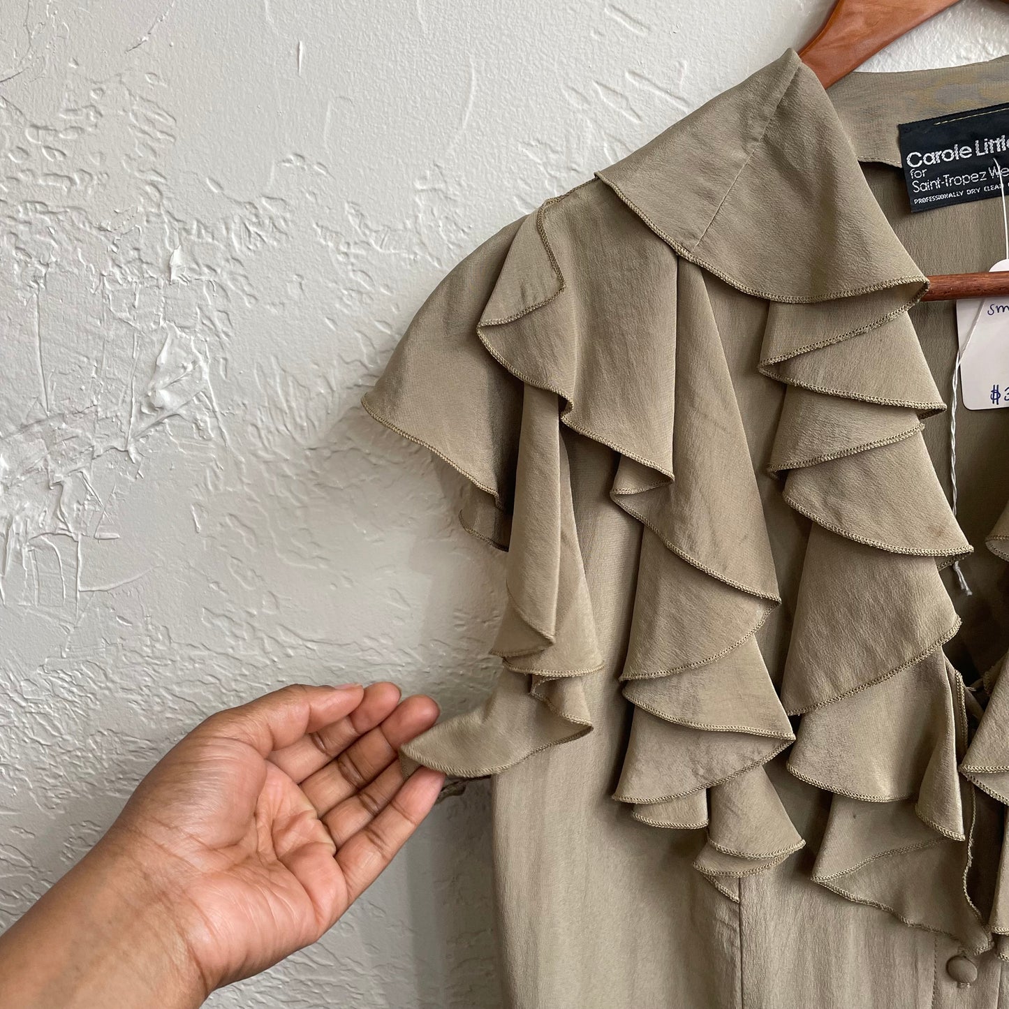 Silk Ruffle Blouse Carole Little | Small
