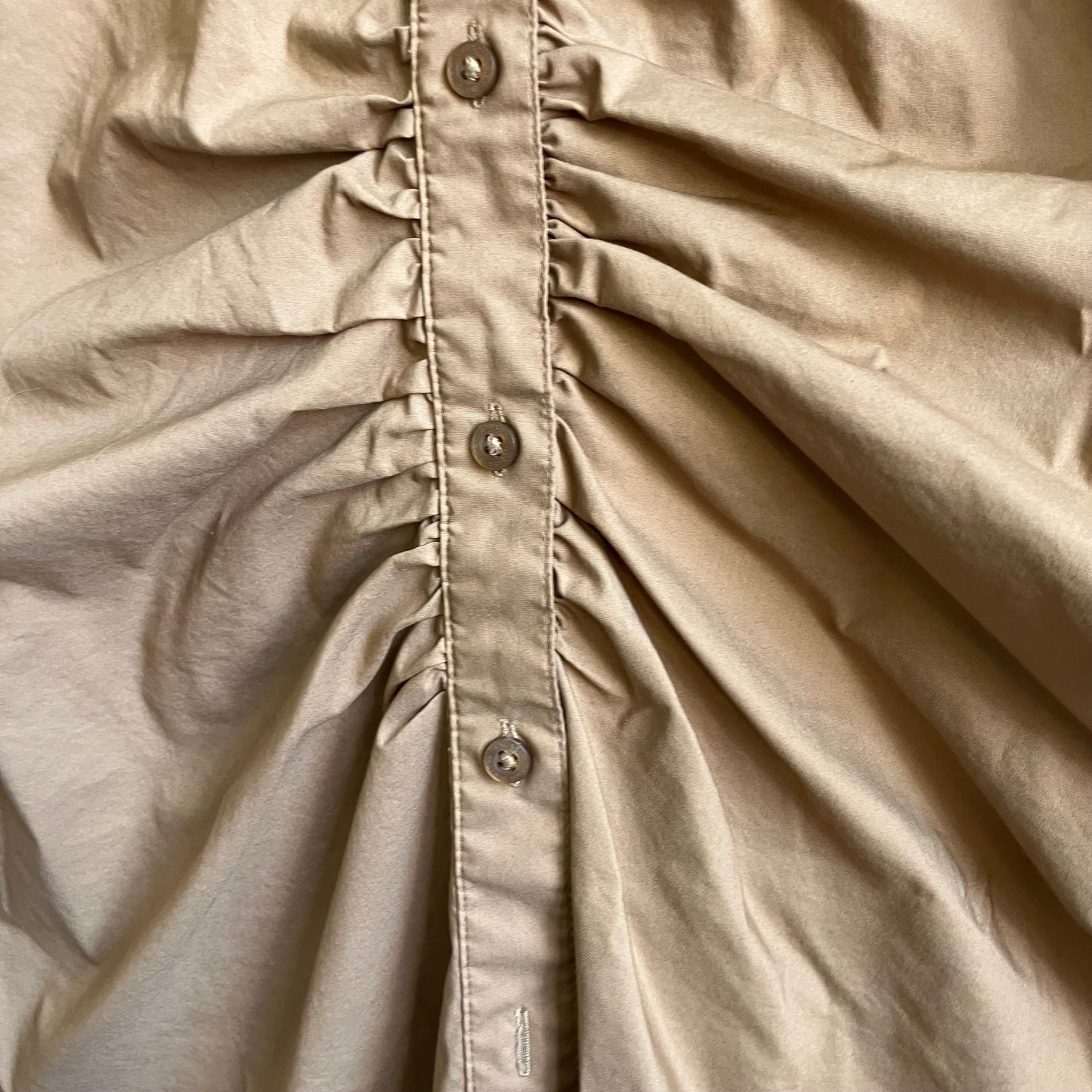 Neutral Tan Lauren Ralph Lauren Collar Button Down Top Small