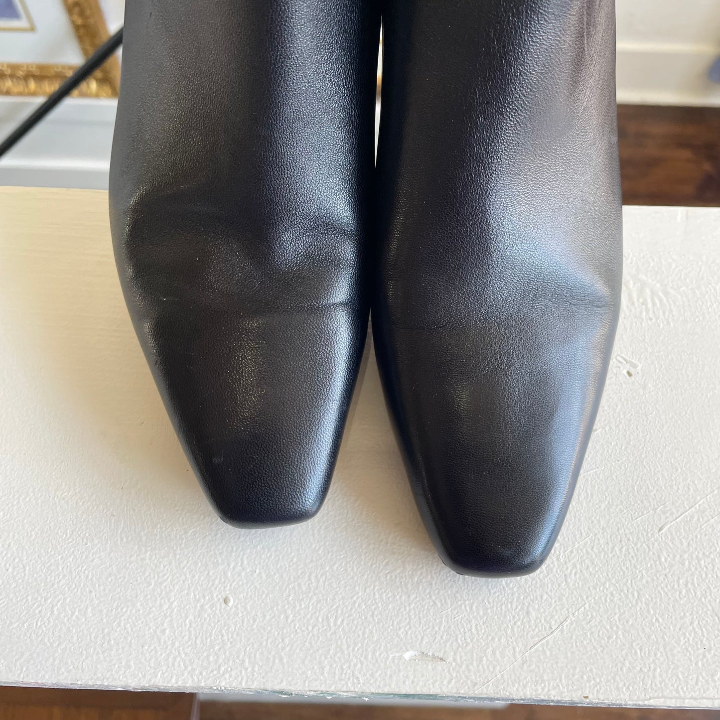 Vince Black Leather Silvana Booties | Size 9.5