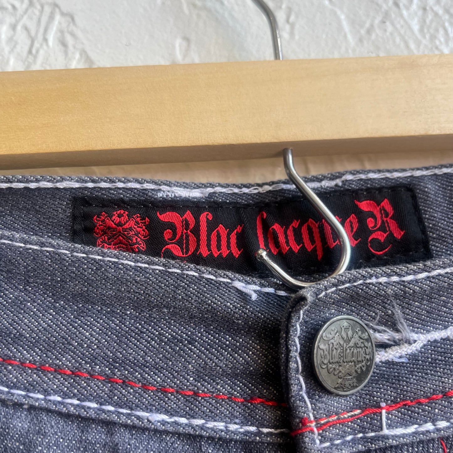 Blac Lacque Grey & Red stitching Jorts Shorts | 34