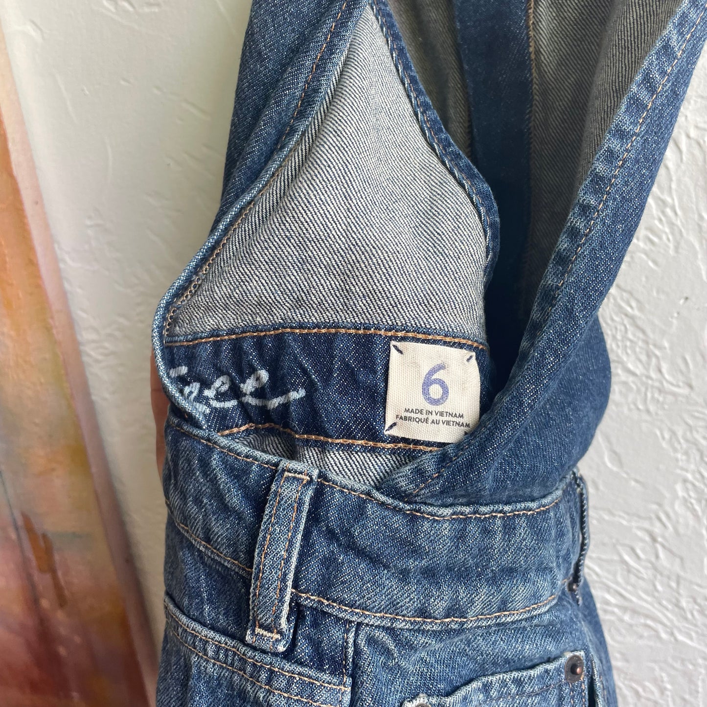 We The Free Denim Jean Short Overalls | Size 6