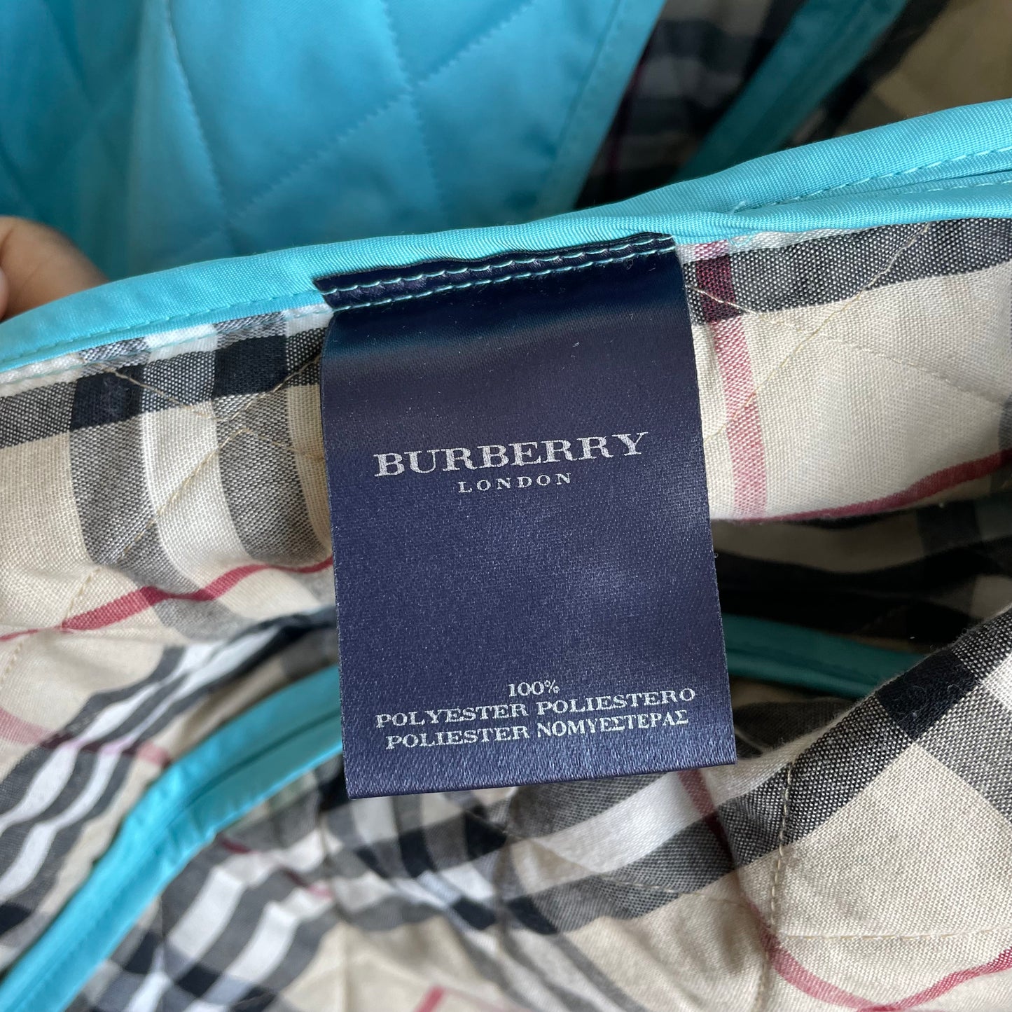 Burberry Quilted Logo Jacket - Turquoise