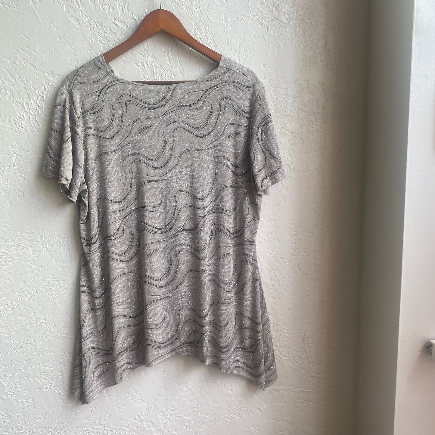 Shirred Black & White Top | One Size