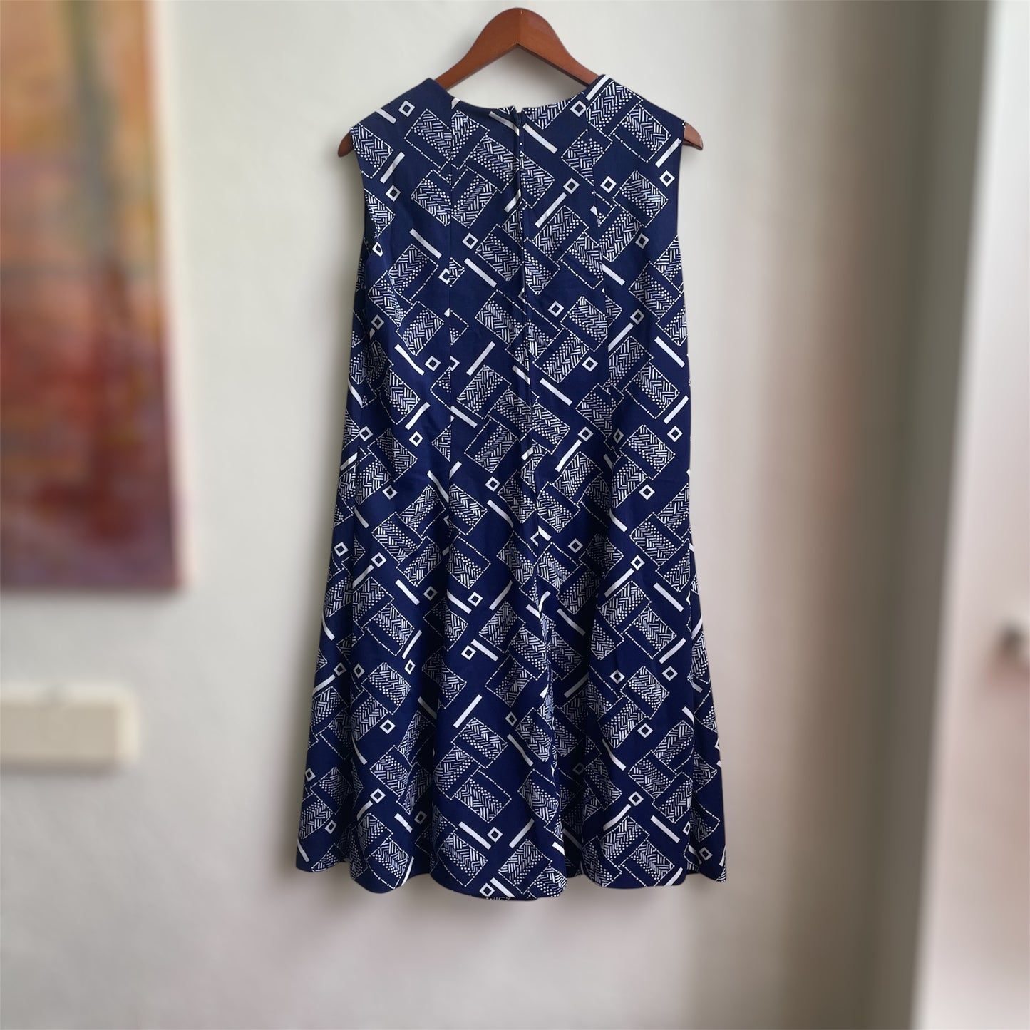 Vintage Midi Dark Blue 70’s Dress | Large