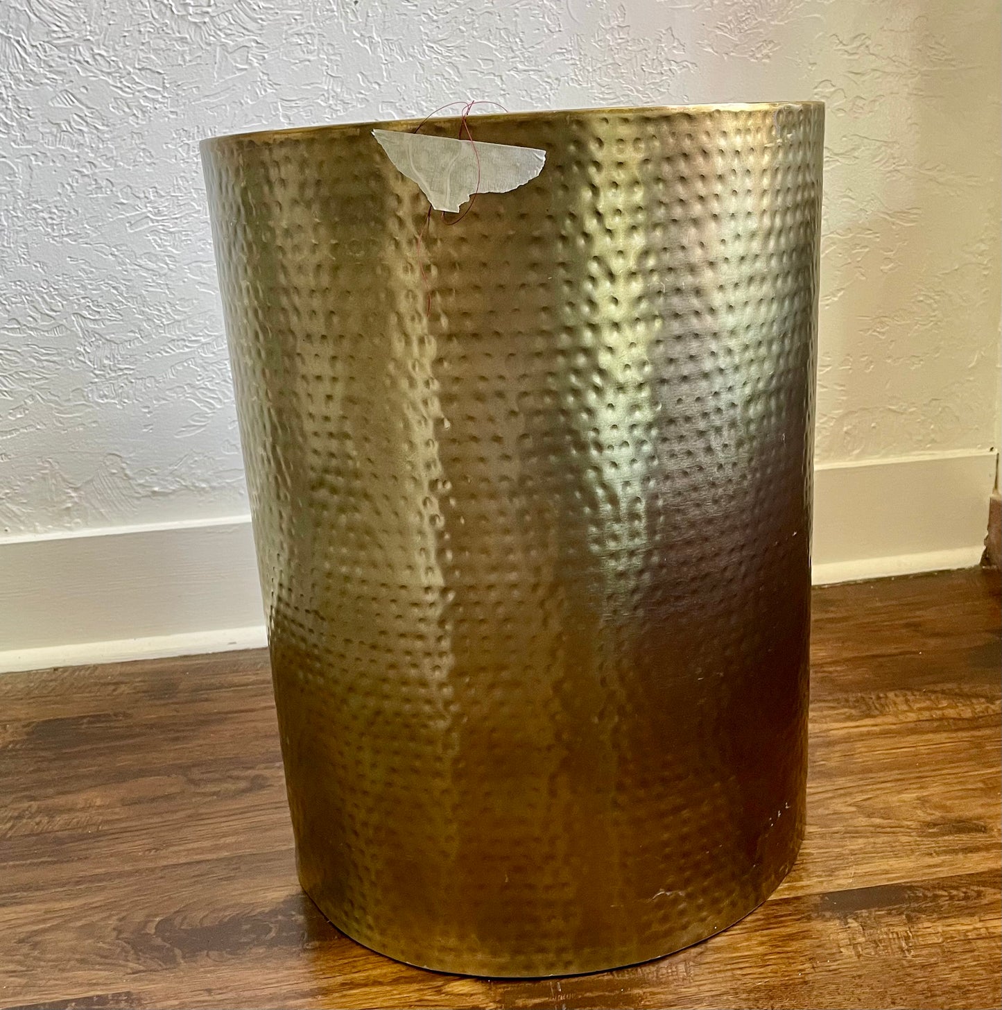 Gold Metal Cylinder Side Table