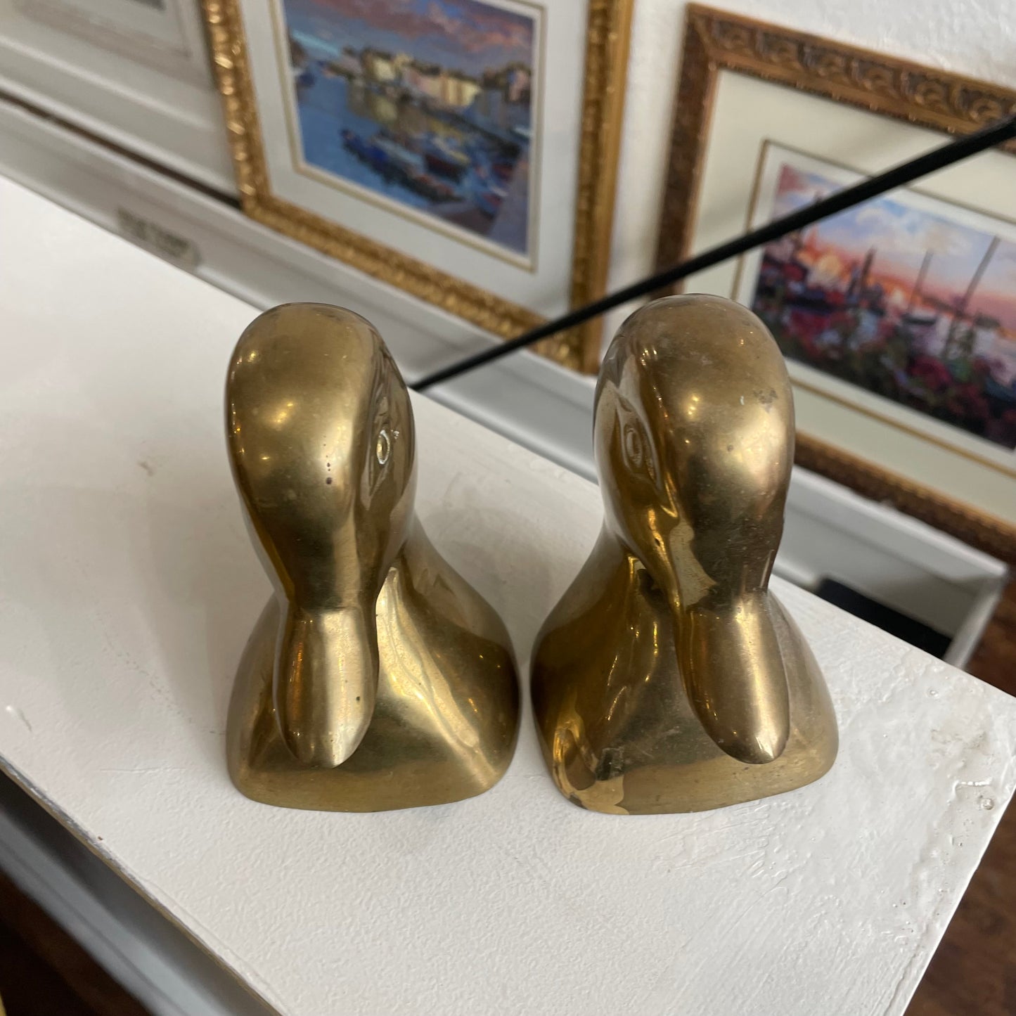 Brass Duck Bookends