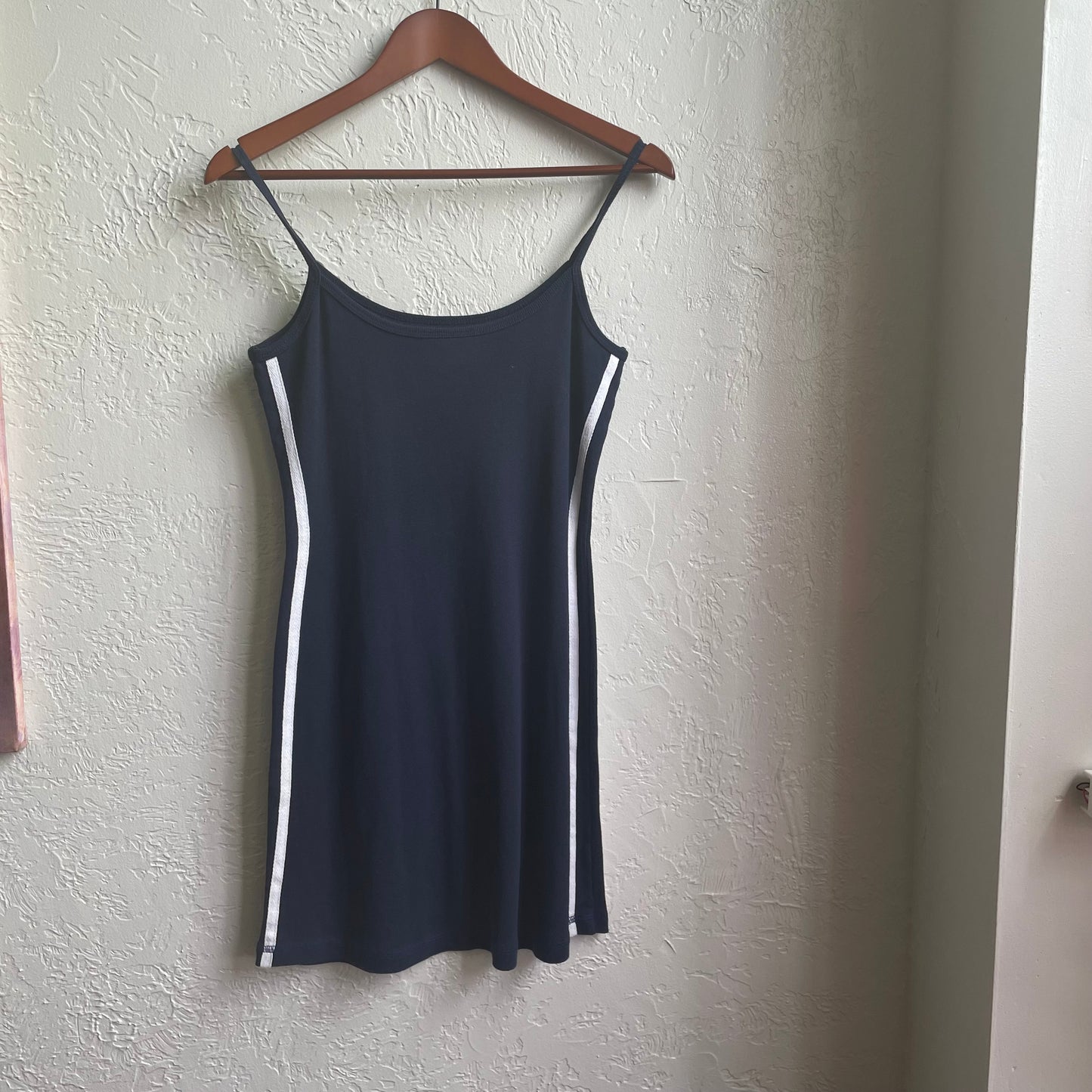 Blue & White Cotton Midi Las Vegas Dress | Large