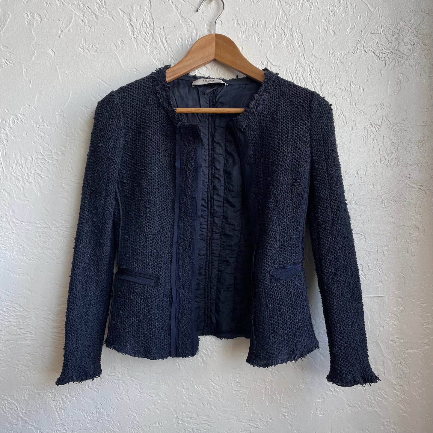 Prada Tweed Knit Blazer | Size 38/Petite medium