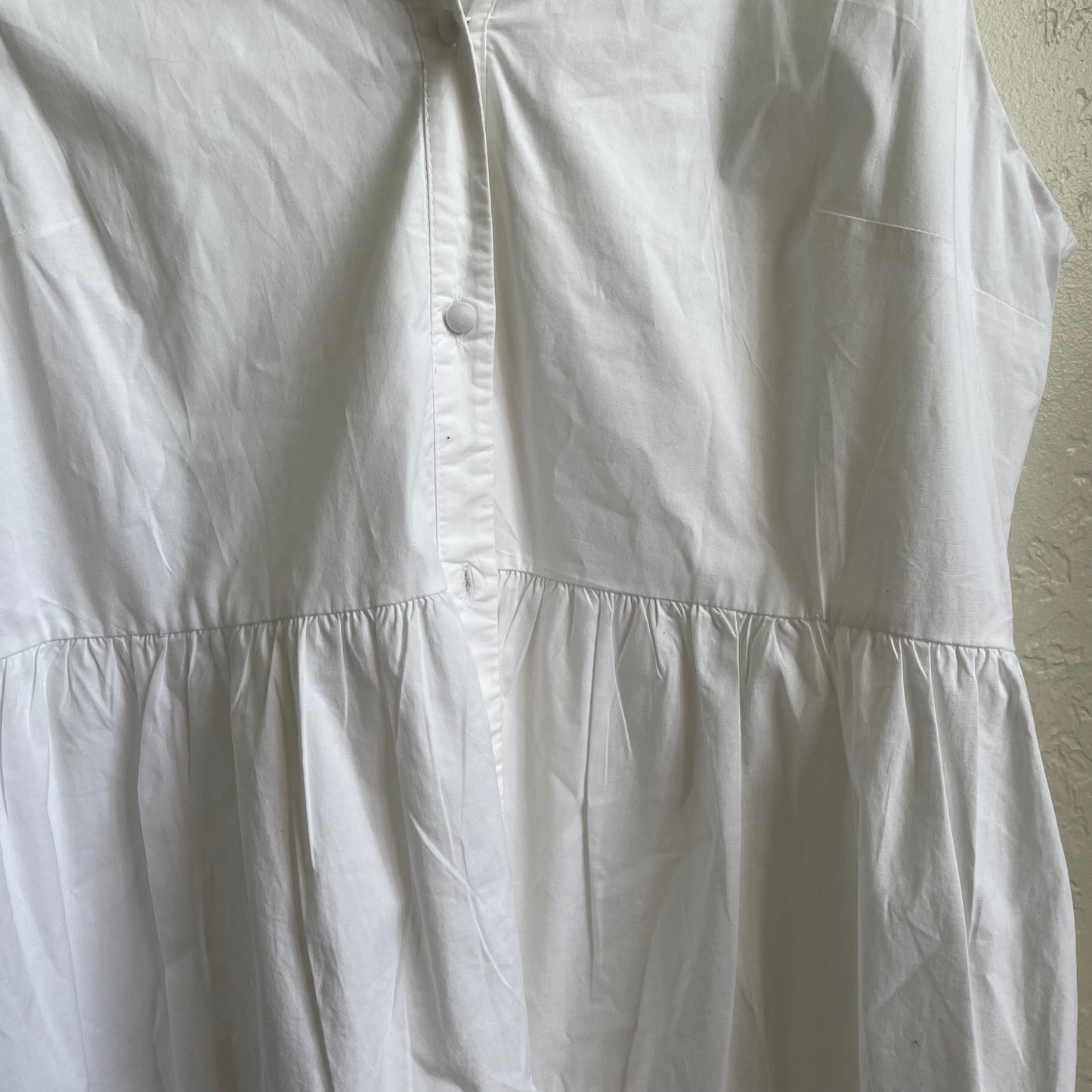 White Summer Style Button Up Dress | Large