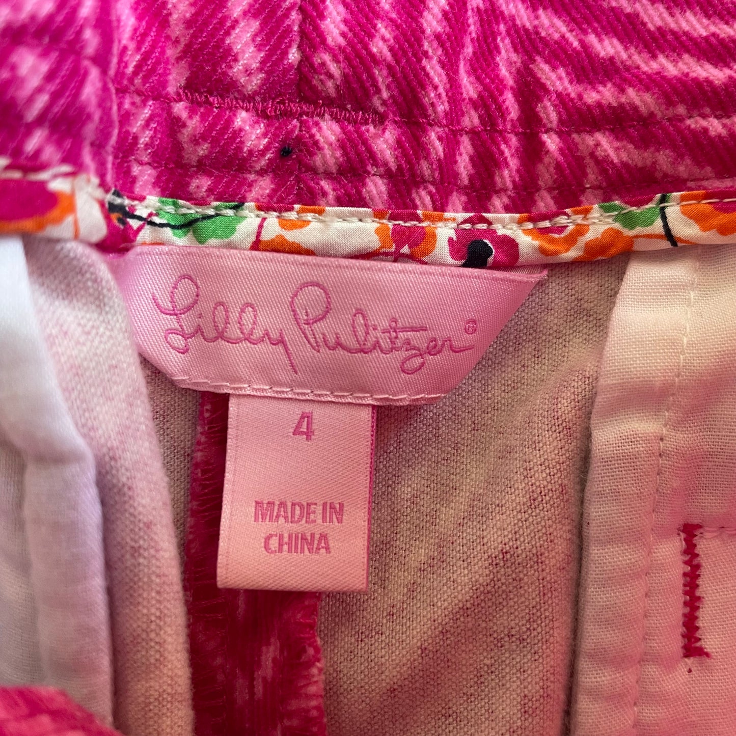 Lilly Pulitzer Pink Stripped Corduroy Mini Skirt | Small