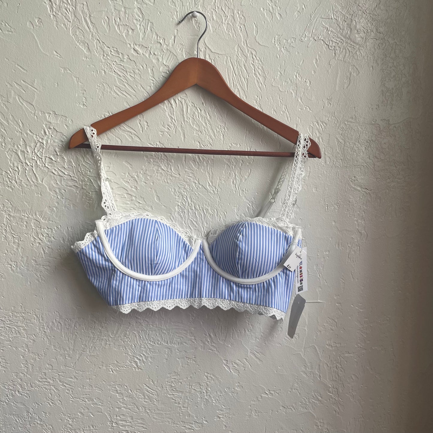 Blue & White Bralette | large