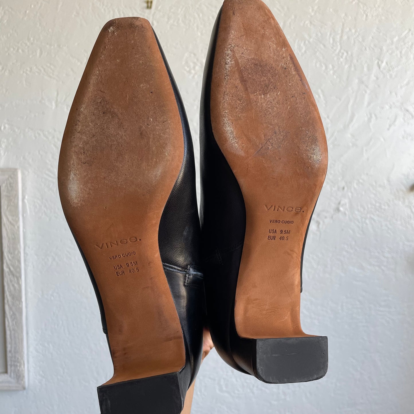 Vince Black Leather Silvana Booties | Size 9.5