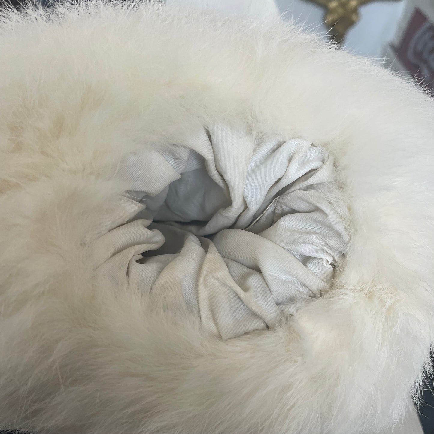Rabbit Fur Hand Warmer Muff Vintage