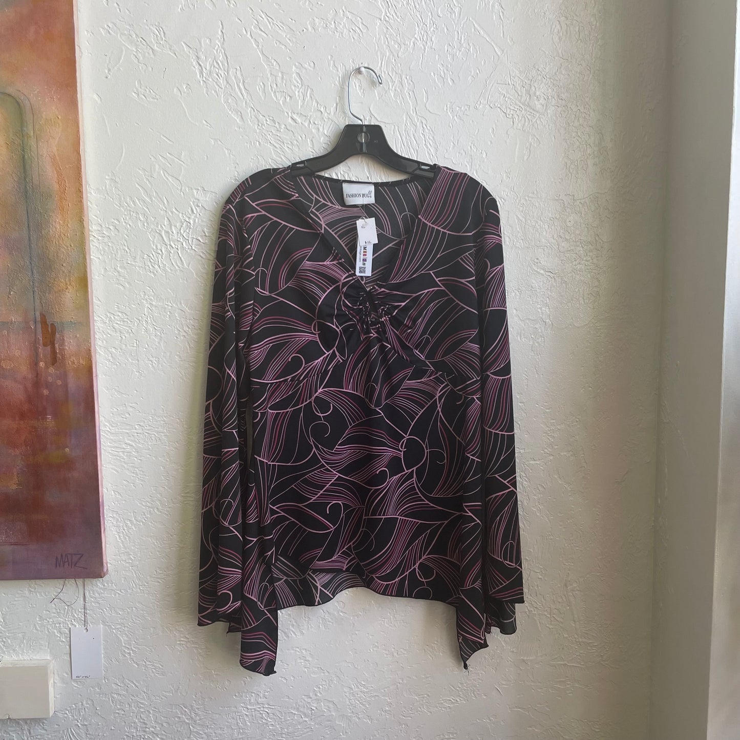 Woman's Pink & Black Blouse | XL