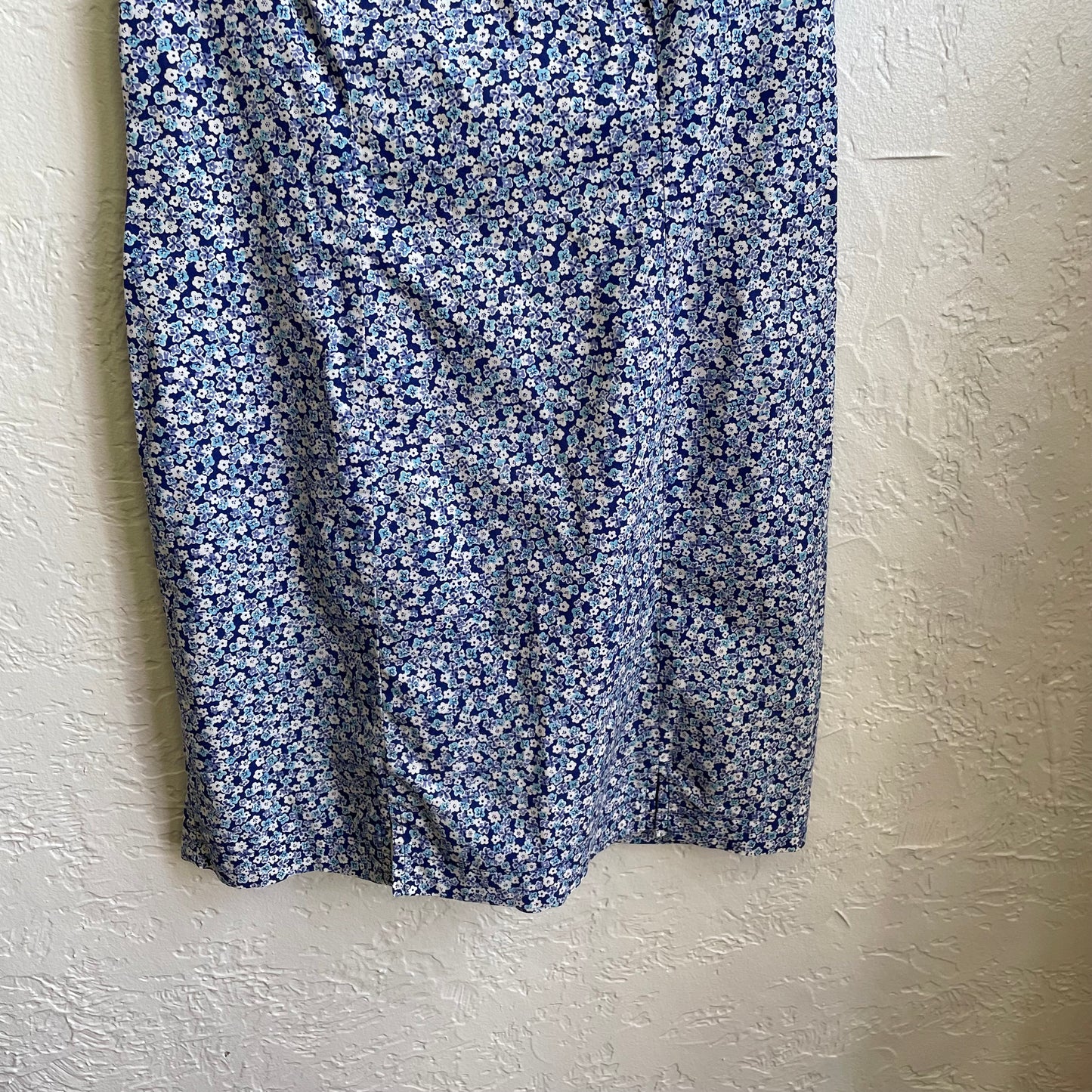 Blue Floral 90's Mini Dress | Medium