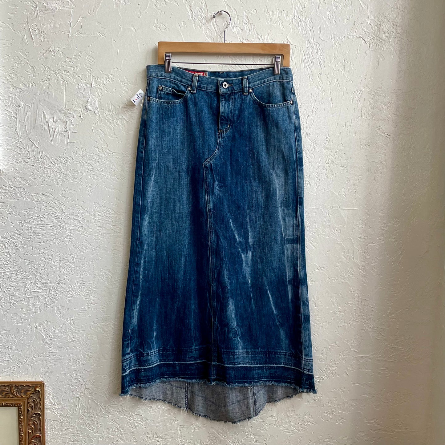 1990s Guess Denim Midi Skirt | Size 29/8