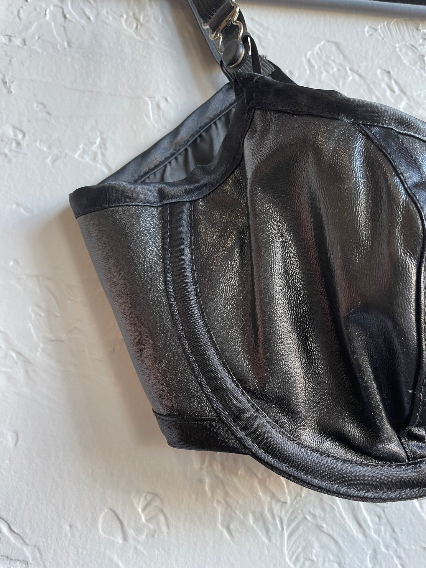 Y2K Faux Leather Bra