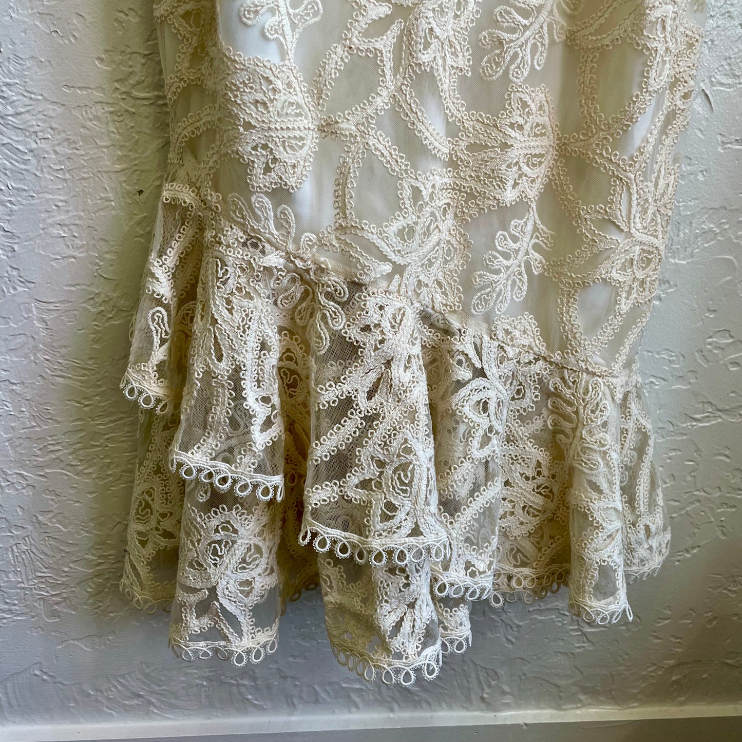 Beige Ruffle Long Dress | XL