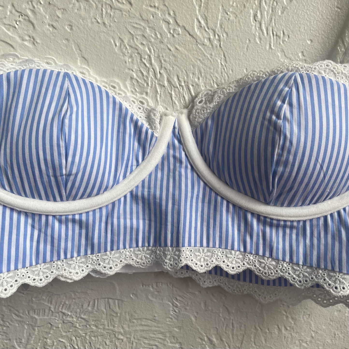 Blue & White Bralette | large
