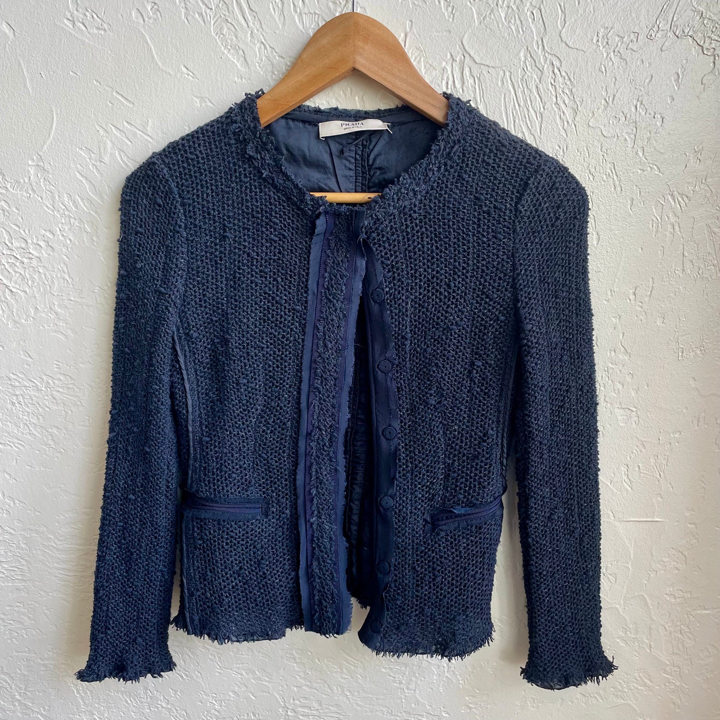 Prada Tweed Knit Blazer | Size 38/Petite medium