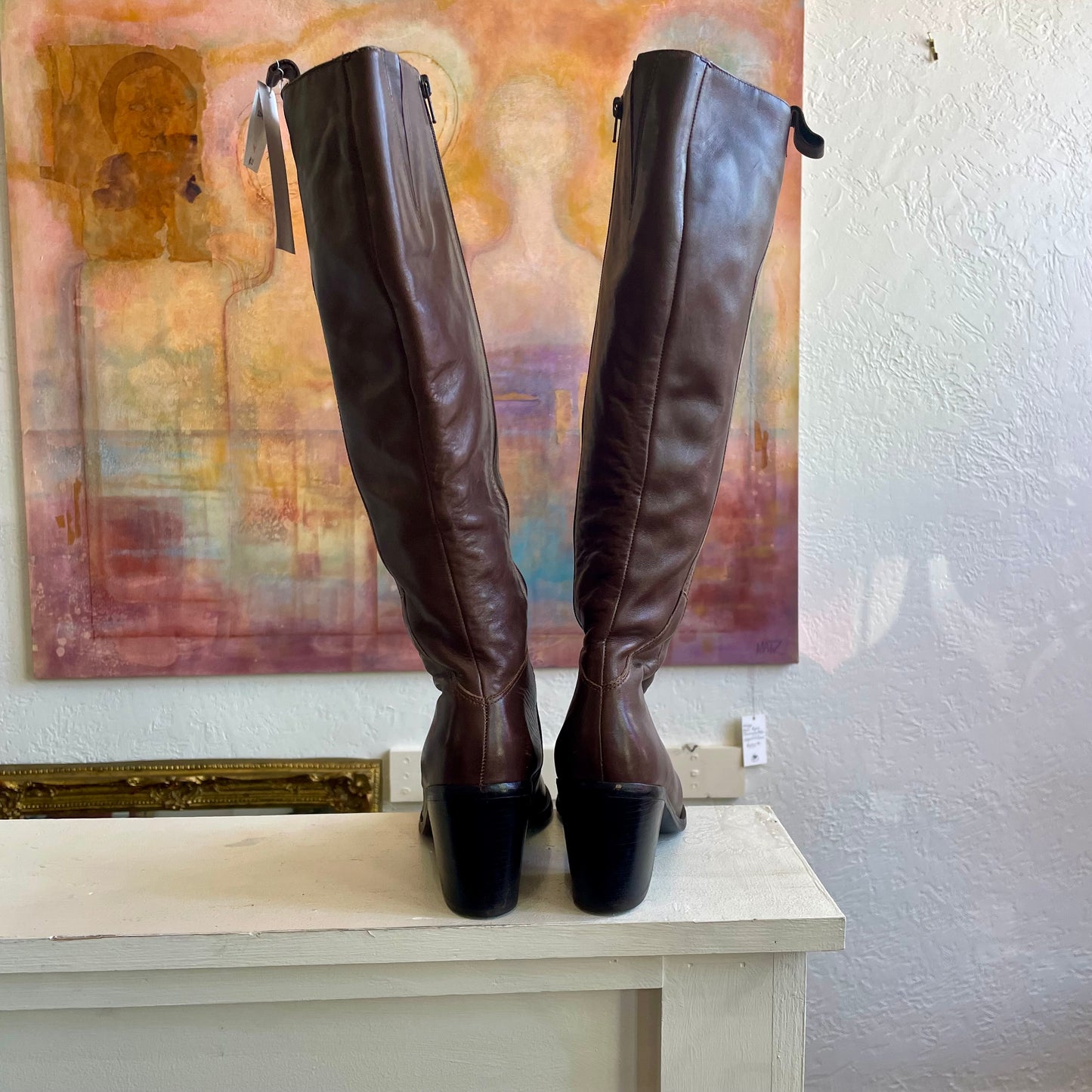Women’s Cowboy Leather Boots | Size 10