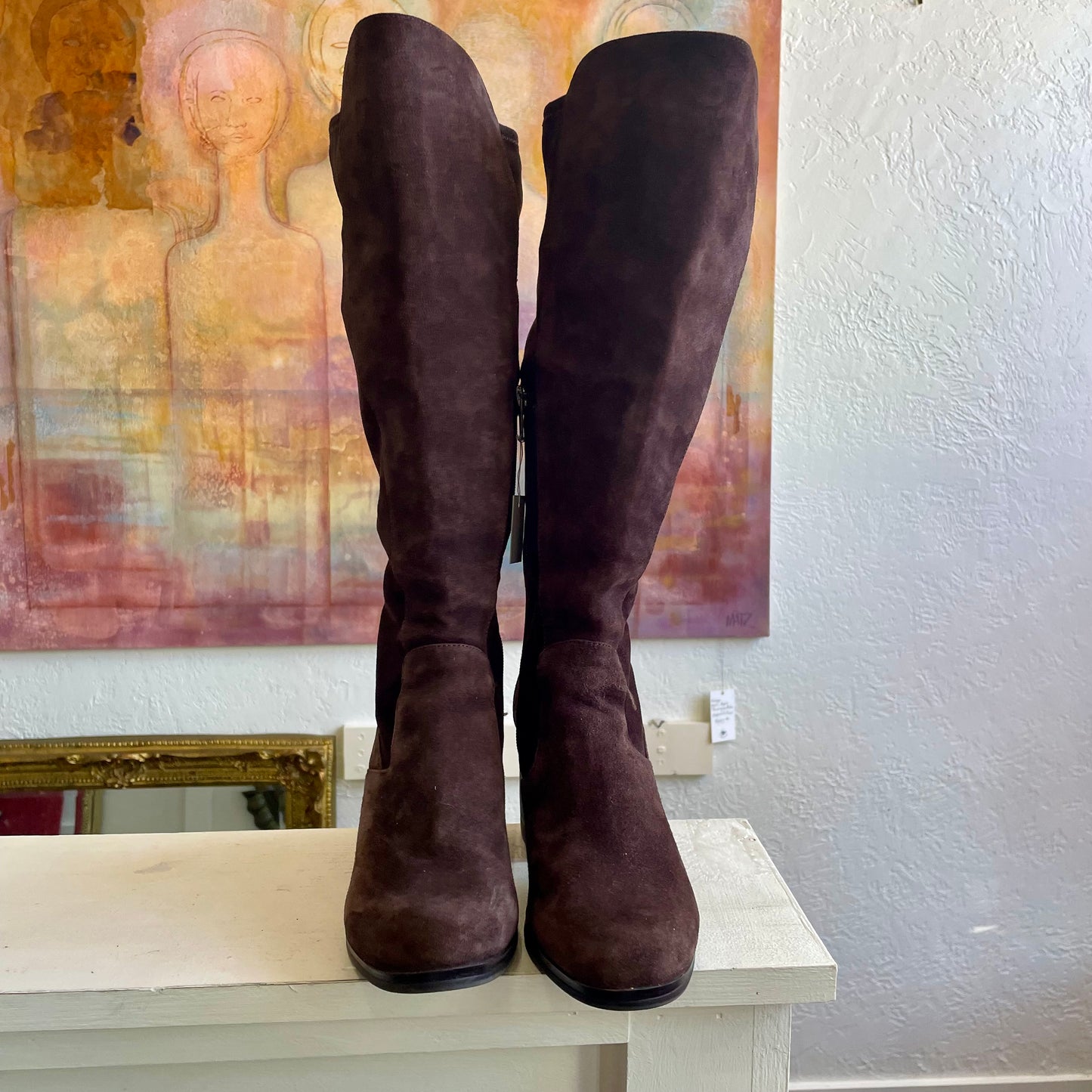 Nine West Velvet Chocolate Boots | Size 8