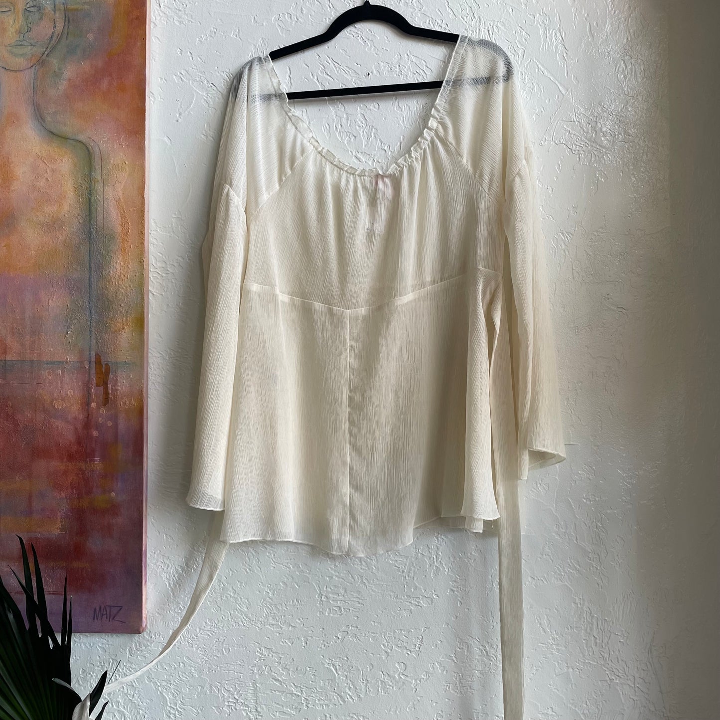 Sheer Y2K Off Shoulder Princess Top | Large