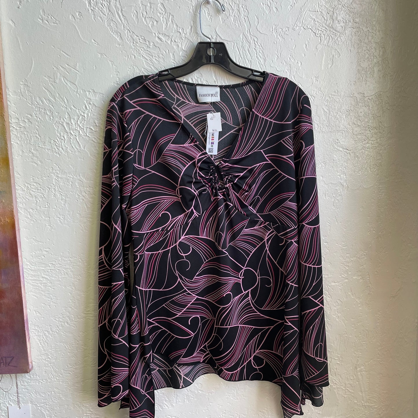 Woman's Pink & Black Blouse | XL