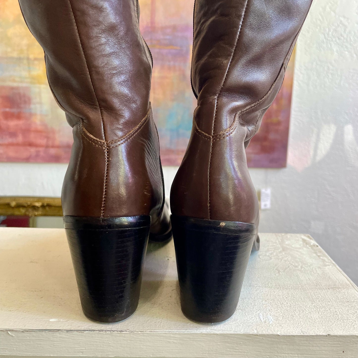 Women’s Cowboy Leather Boots | Size 10