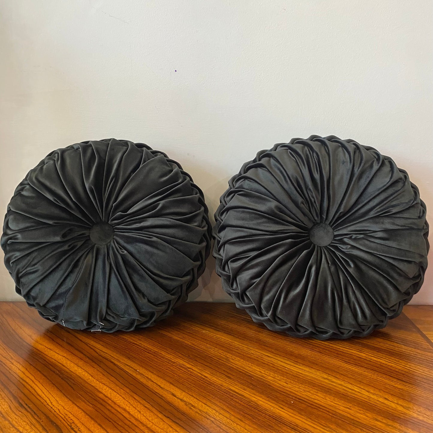 13” Black Velvet Throw Pillows Set of 2