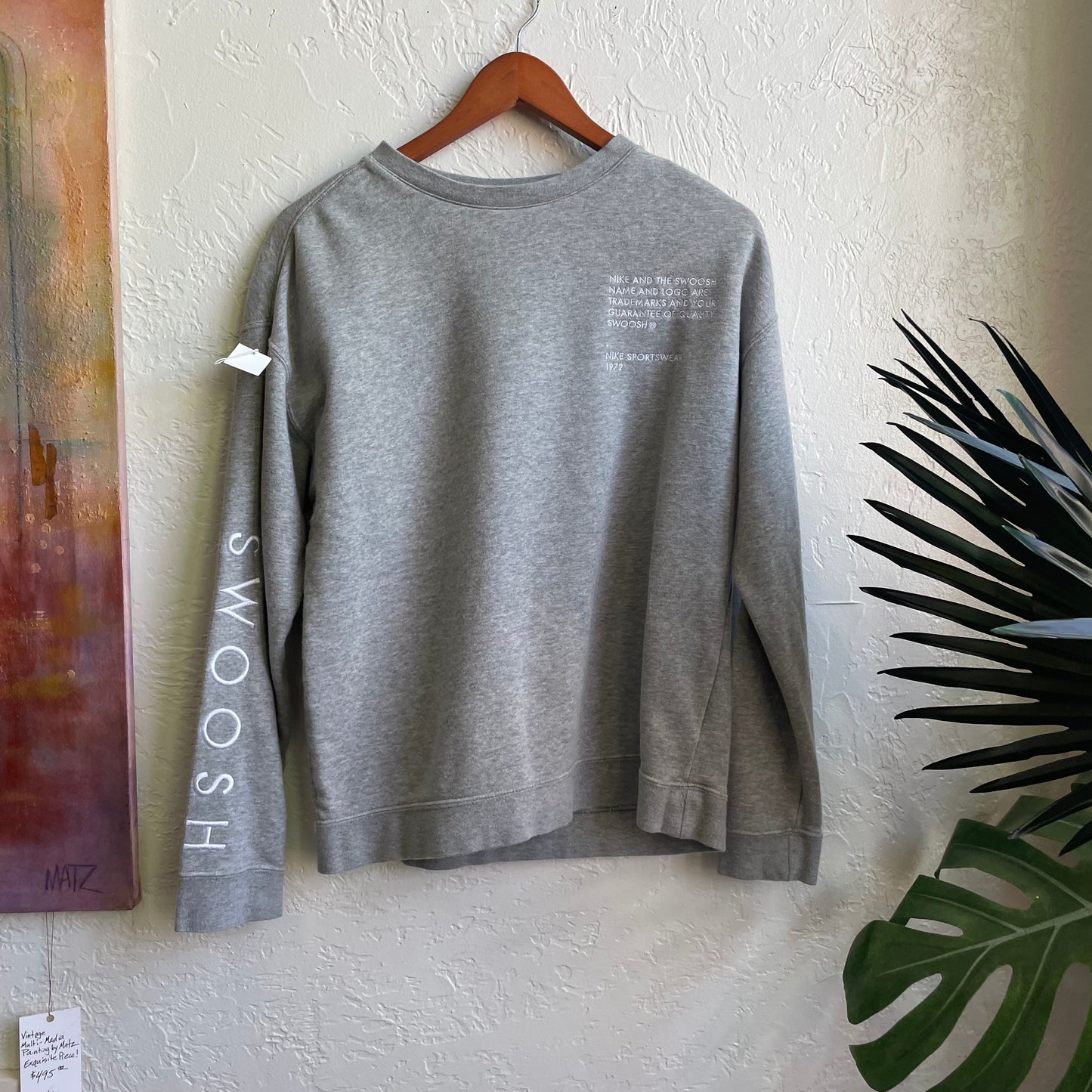 Grey Nike Crew Neck Sweatshirt | X Large