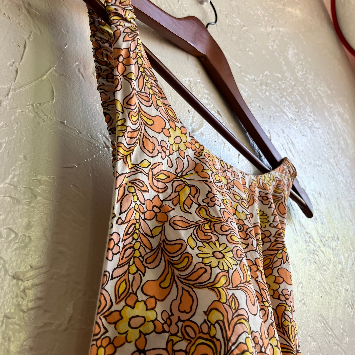 Floral Orange & Yellow Maxi Dress | Medium
