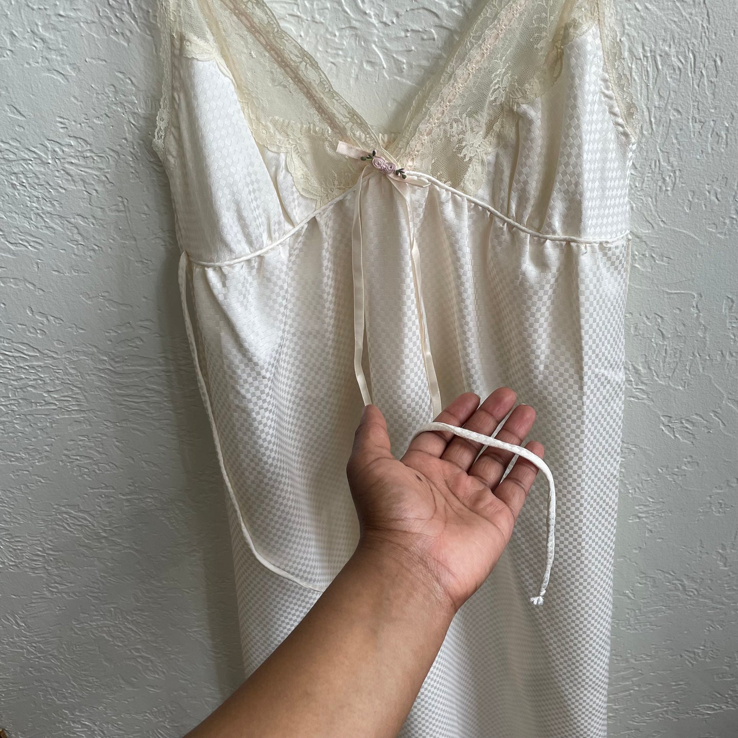 Miss Dior Satin & Lace Nightgown 1970s