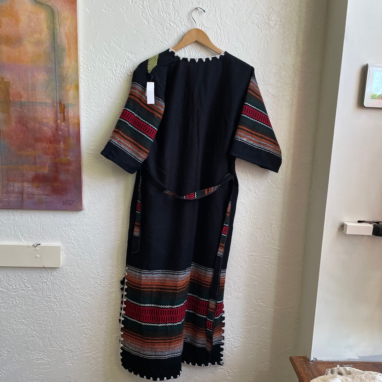 Black Multi Design Long Dress | One Size