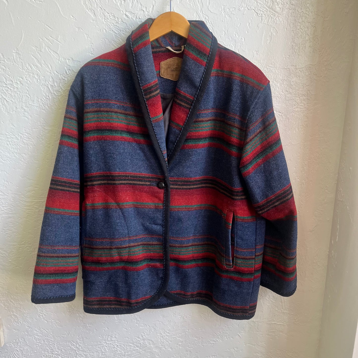 Vintage Woolrich 3 Button Coat Jacket Aztec Southwestern Stripe | Medium