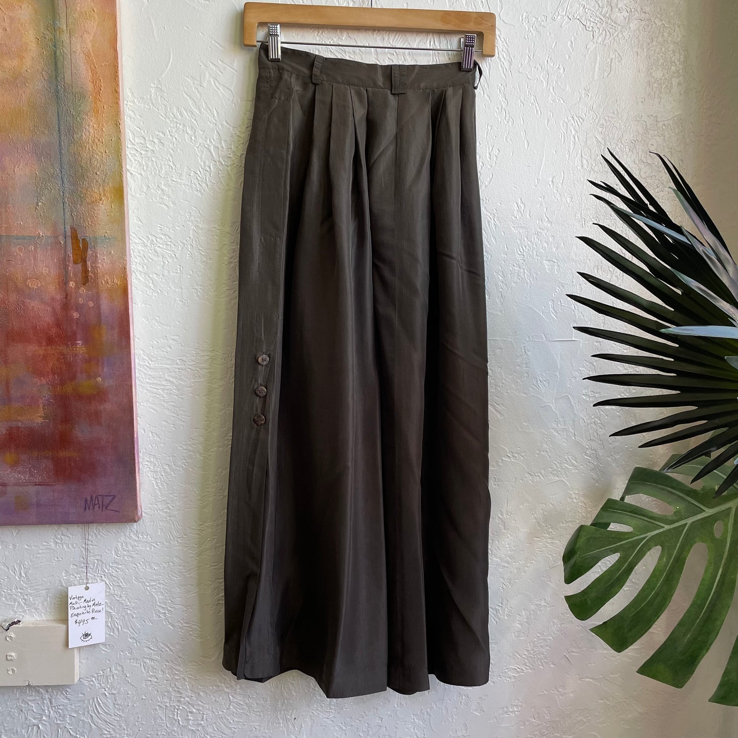 Dark Brown Harve Benard Skirt 100% Silk | XS