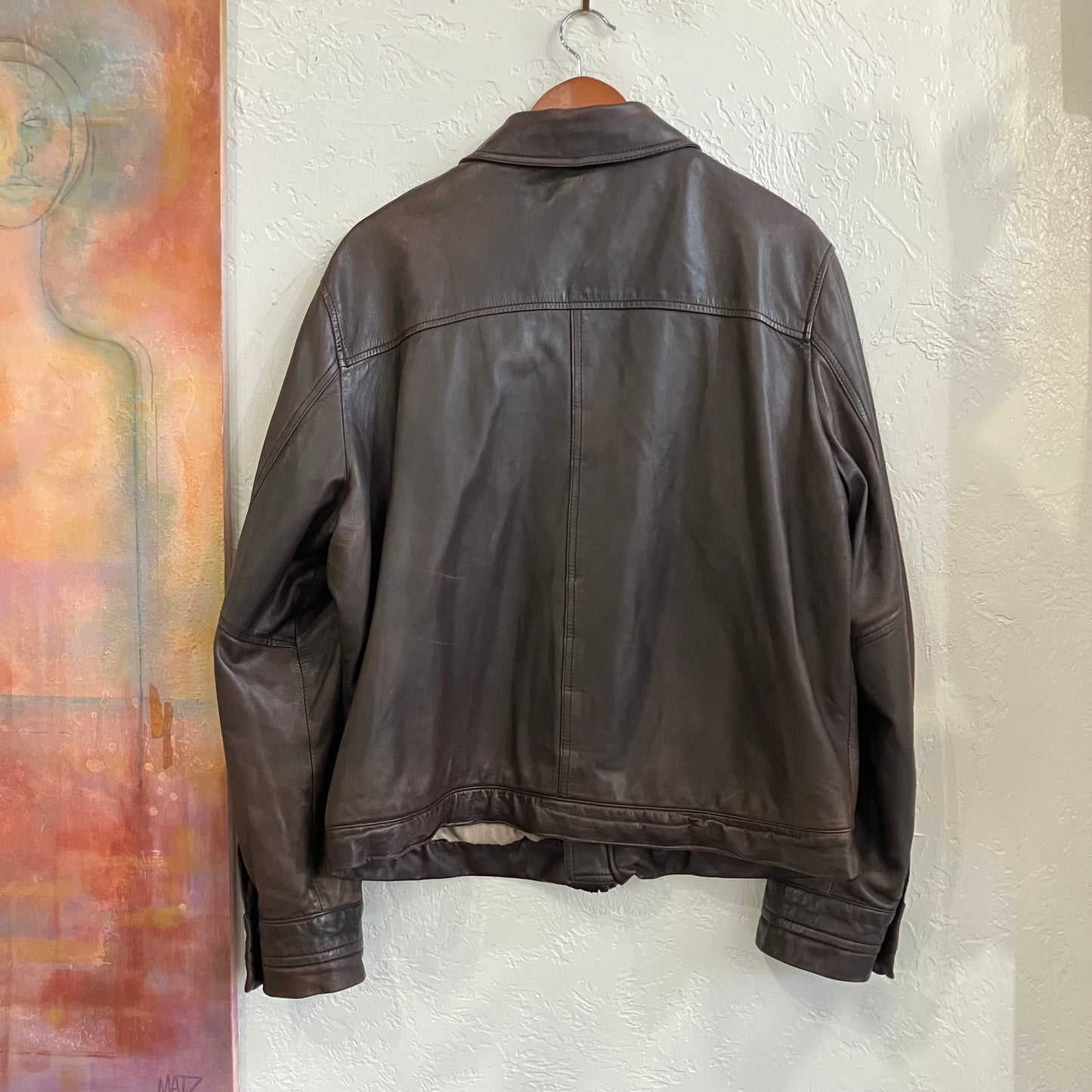 Wilsons Leather Brown Leather Jacket Mens Large