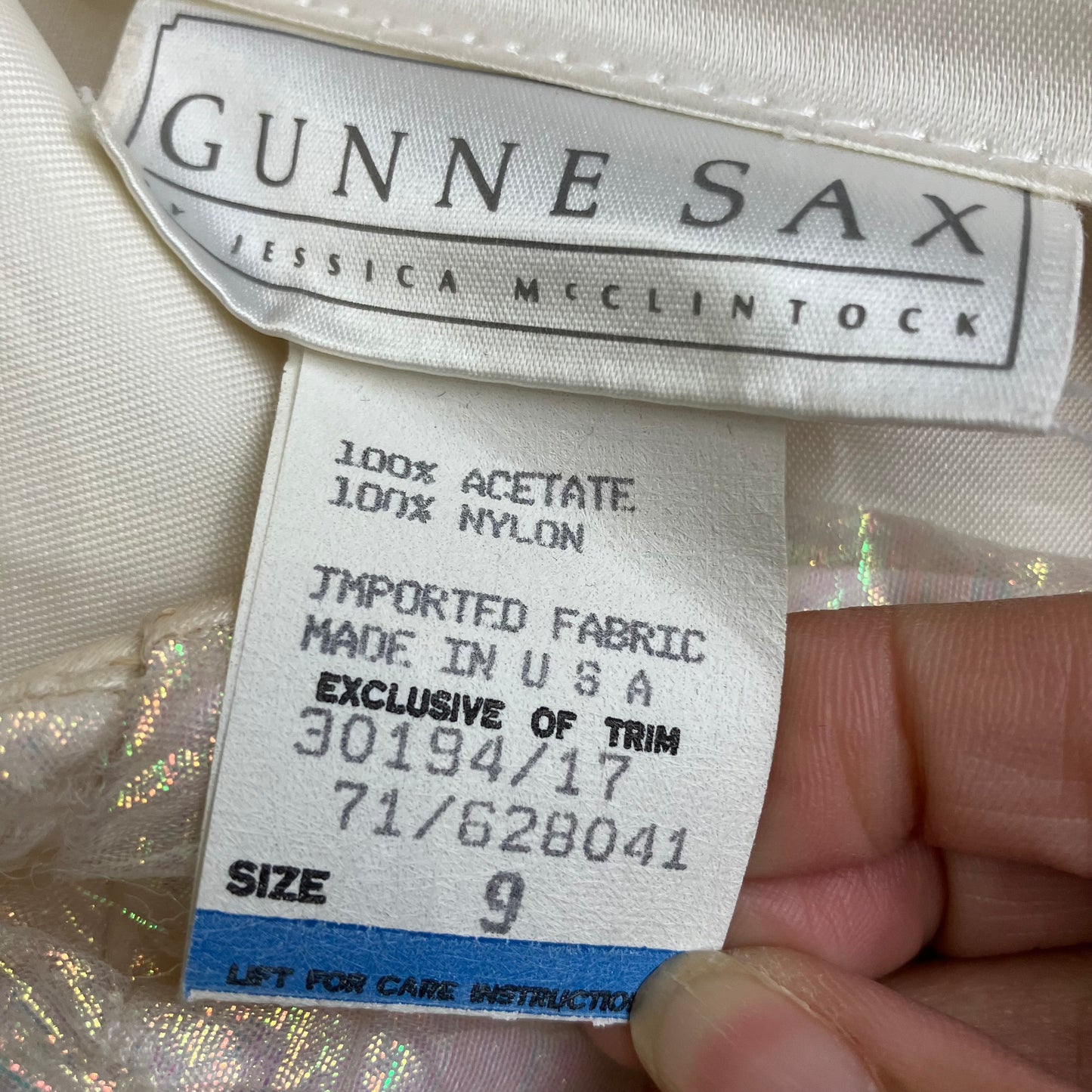 Vintage Dreamy Iridescent Strapless Gunne Sax Dress | Small