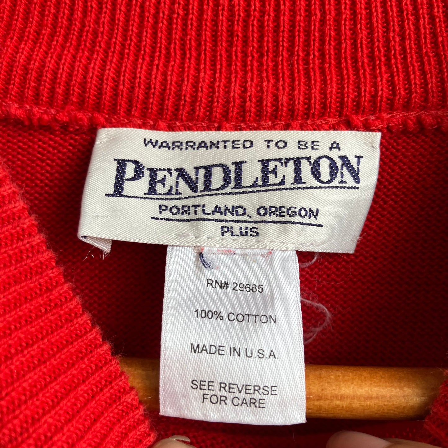 Vintage Red Pendleton Knit Sweater Medium