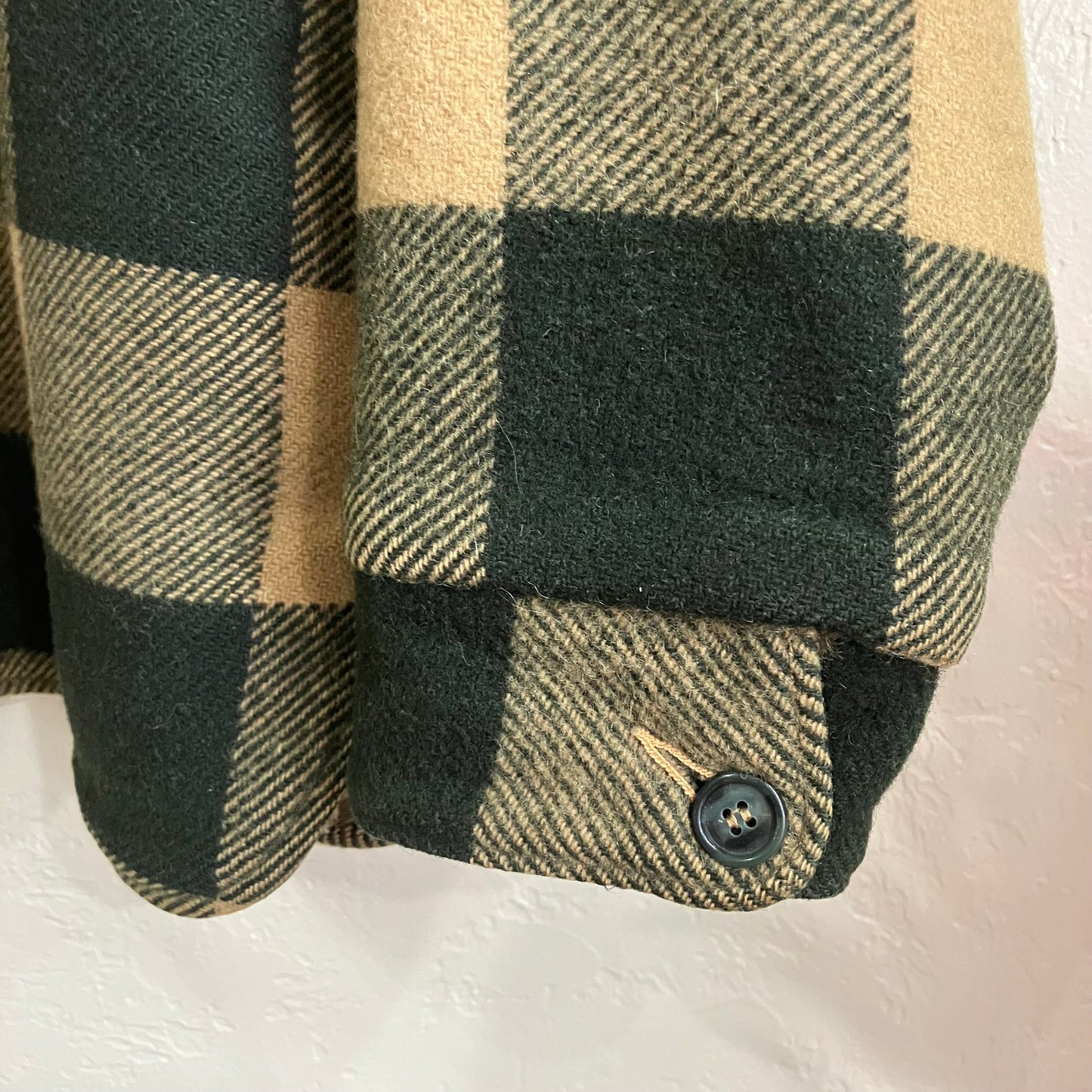 1960s Woolrich Green Plaid Sherpa Lined Jacket Large