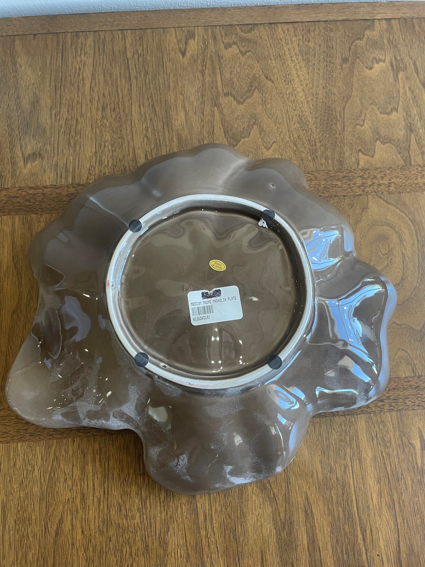 Arhaus Taupe Magnolia Plate 13"