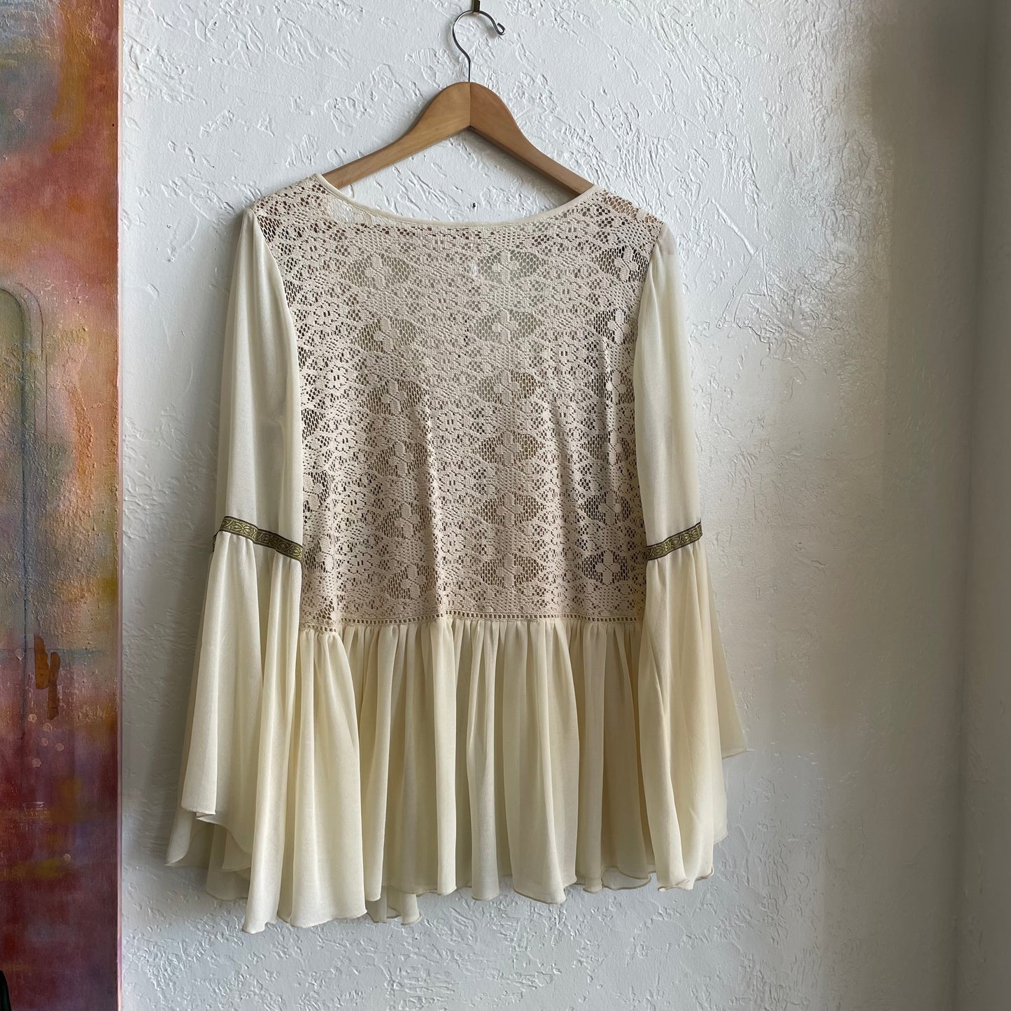 Free People Golden Moments Bell Sleeve Top | Small