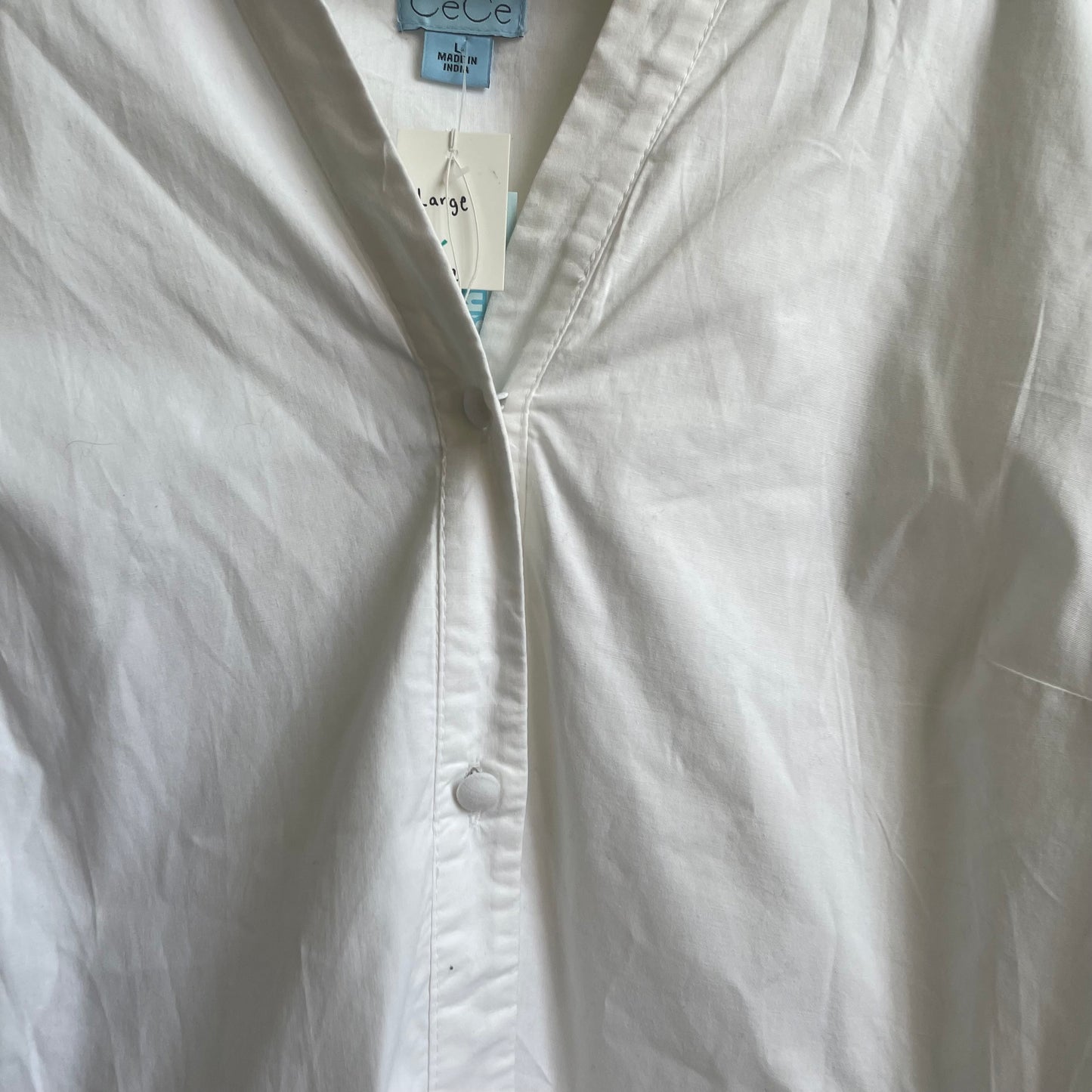 White Summer Style Button Up Dress | Large