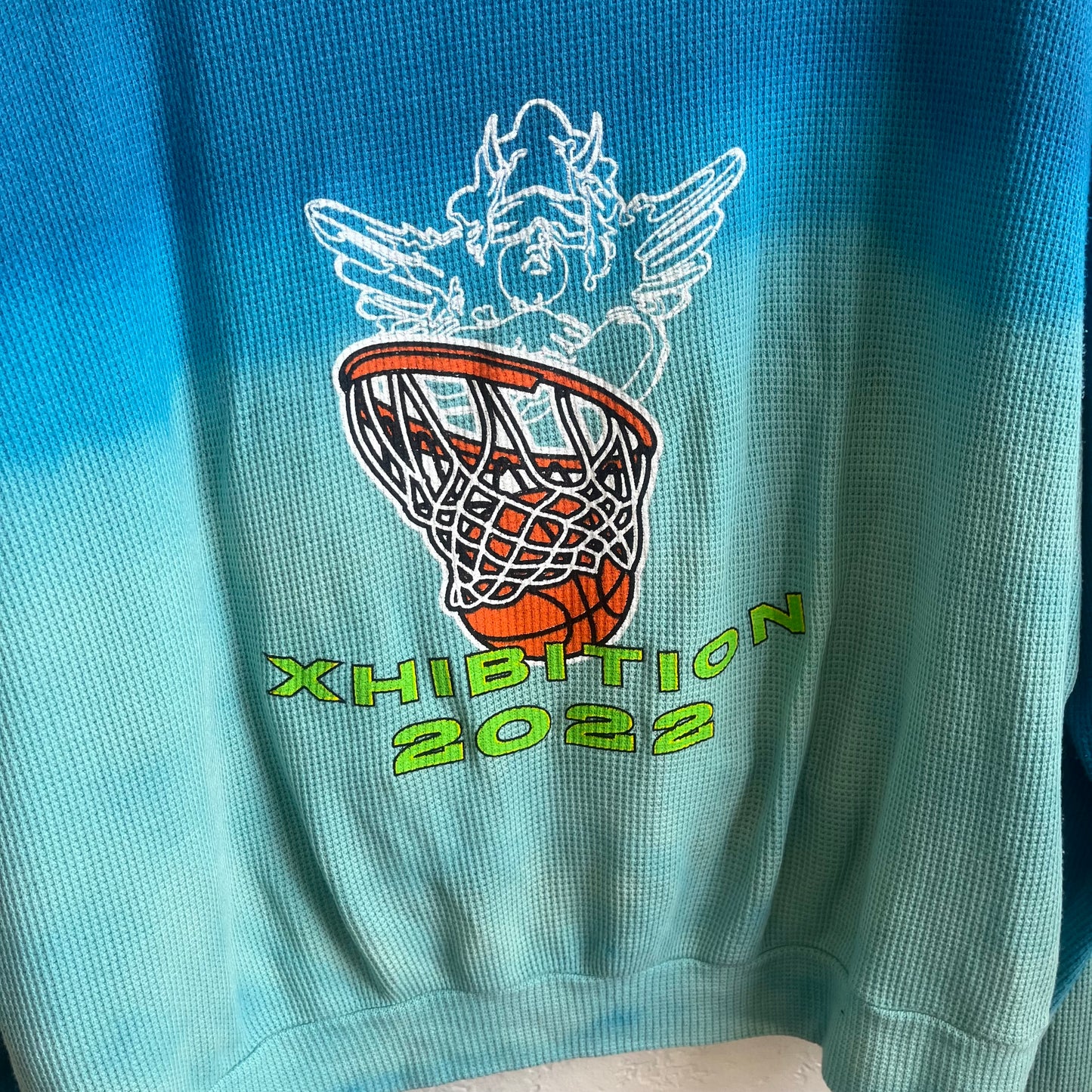 Blue Textured Double-knit Cotton Boys Lie Hoodie | XL