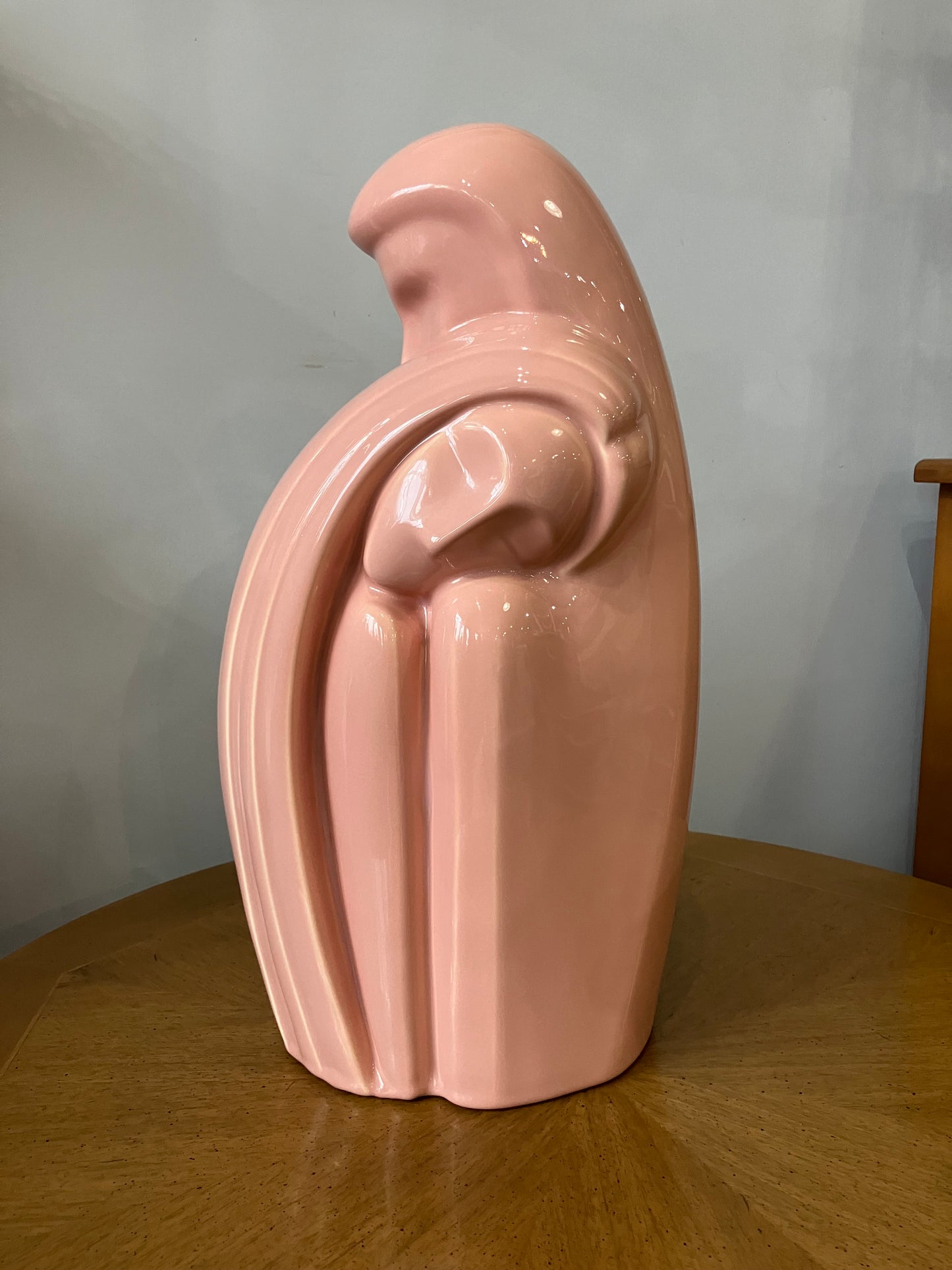Haeger Pottery Lovers Embrace 6051 Statue Art Deco Large 18” Pink Vintage